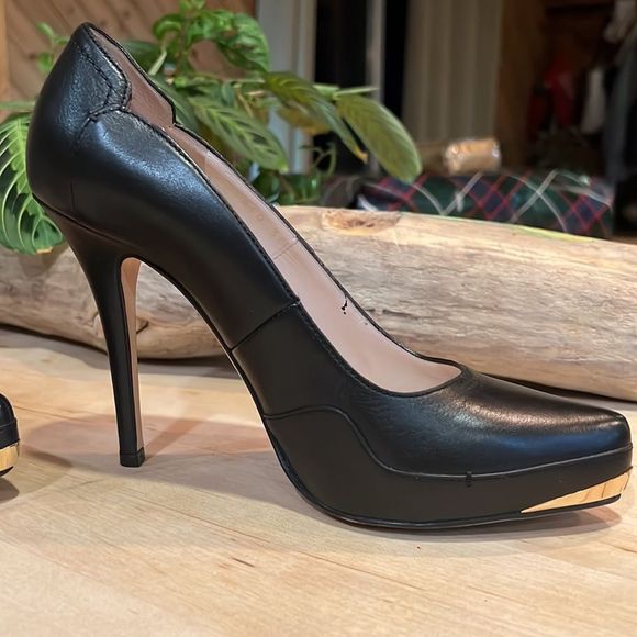 Escada black and gold leather heels - Picture 5 of 14